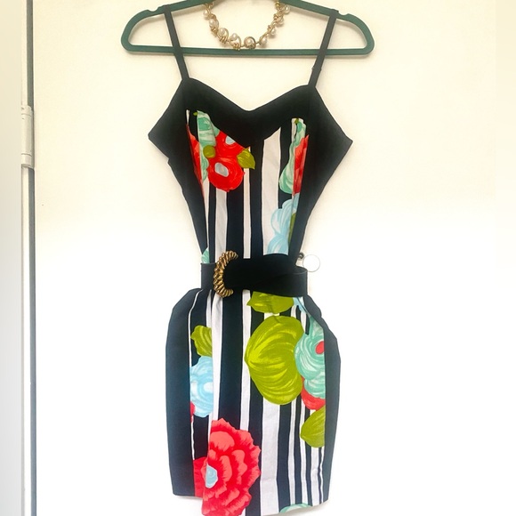 Amy Winehouse Style Retro Nanette Lepore Dress - 4 - Pinup Floral Print - Picture 2 of 6